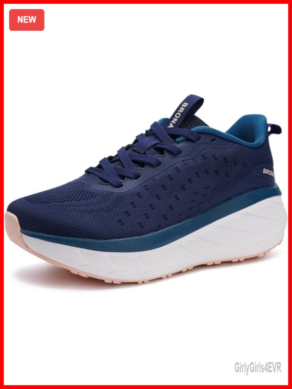 Womens High-Impact Cushion Thick Sole Wide Toe Box Walking Shoes